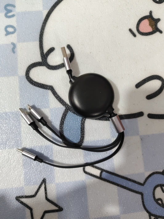 3 In1 USB Cable Micro USB Type C Cable 3 In 1 2.4A Retractable USB C Charging Cable