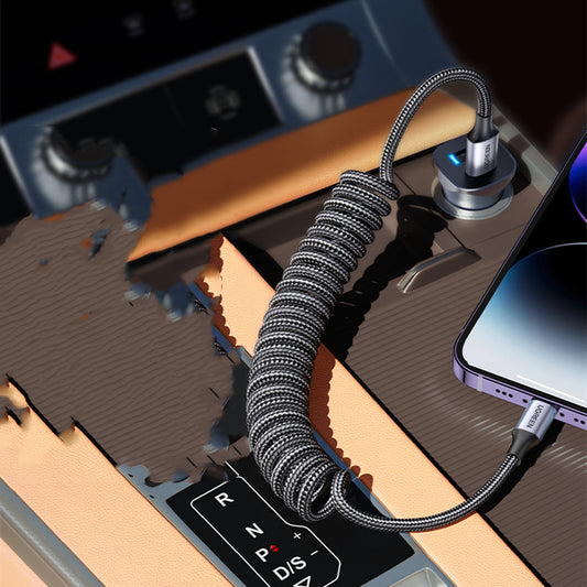 Car Spring Retractable Fast Charging Cable