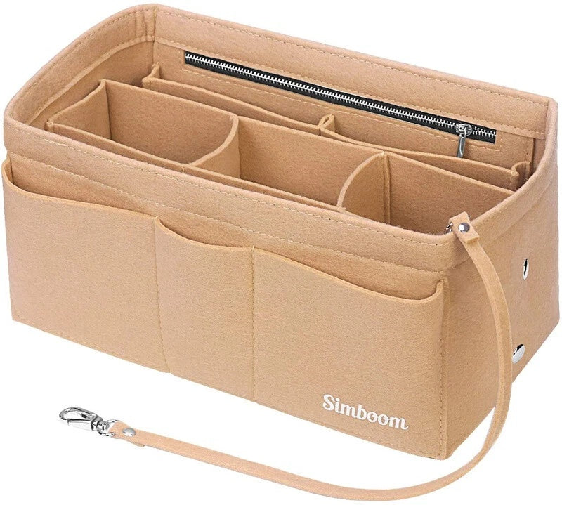 Ladies Felt Travel Makeup Bag Insert Liner Purse Pouch Women Organizer Handbag